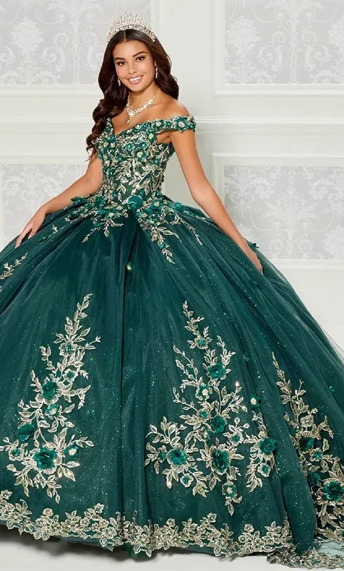 Formal Dress for Holiday PartiesPrincesa by Ariana Vara PR30114 - Metallic Applique Ballgown