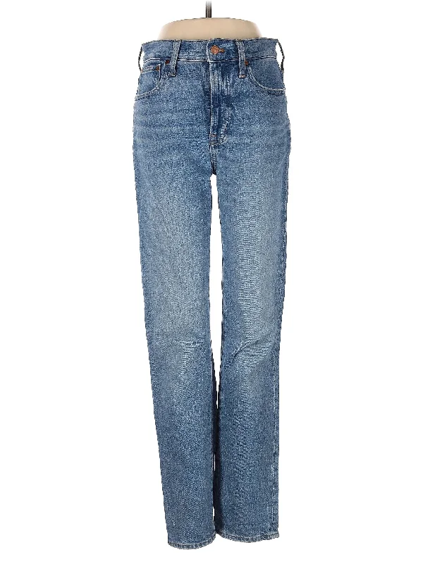 women's denim jeans for a cozy weekendHigh-Rise Straight-leg Jeans in Medium Wash