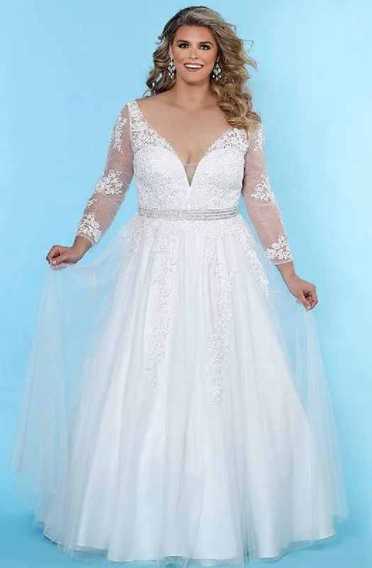 Formal Dress Shopping GuidesSydney's Closet - SC5234 Long Sleeve Lace Embroidered Bridal Gown