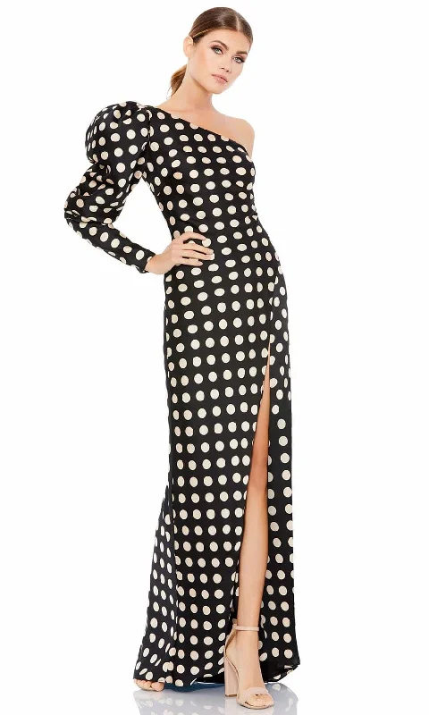 Funky Long Sleeves DressIeena Duggal - 26515 Puff Long Sleeve Polkadot Dress