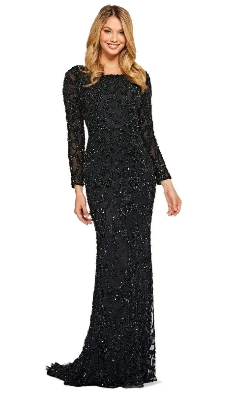 Formal Long Sleeves Sheath DressSherri Hill - Long Sleeve Fitted Sheath Dress 53670 - 1 pc Gold In Size 4 Available