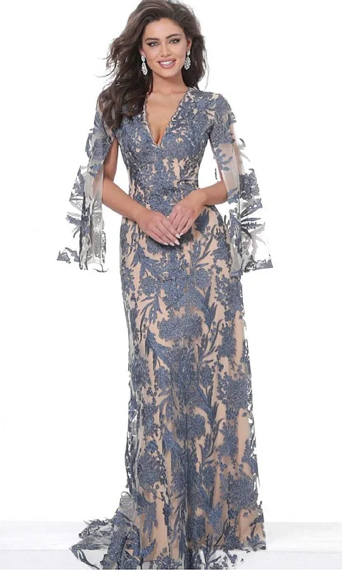 Formal Dress for Academic AwardsJovani - 00752 Cape Sleeve Novelty Lace Sheath Gown