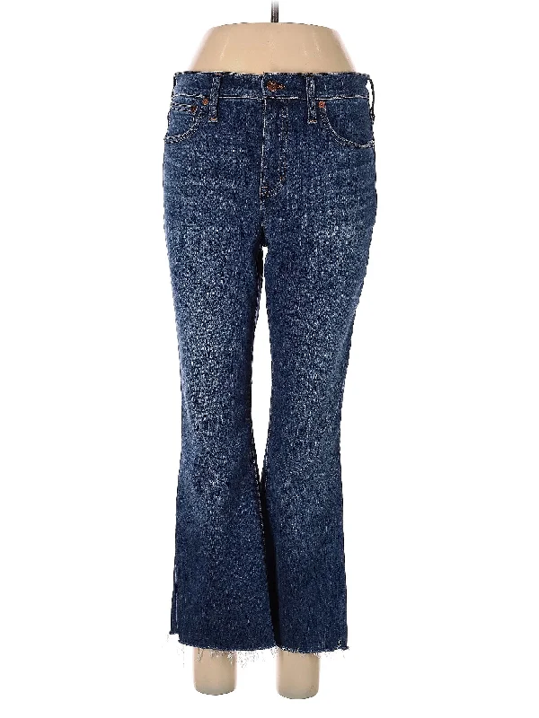 women's denim jeans with embroidered back pocketsHigh-Rise Flare Jeans in Medium Wash