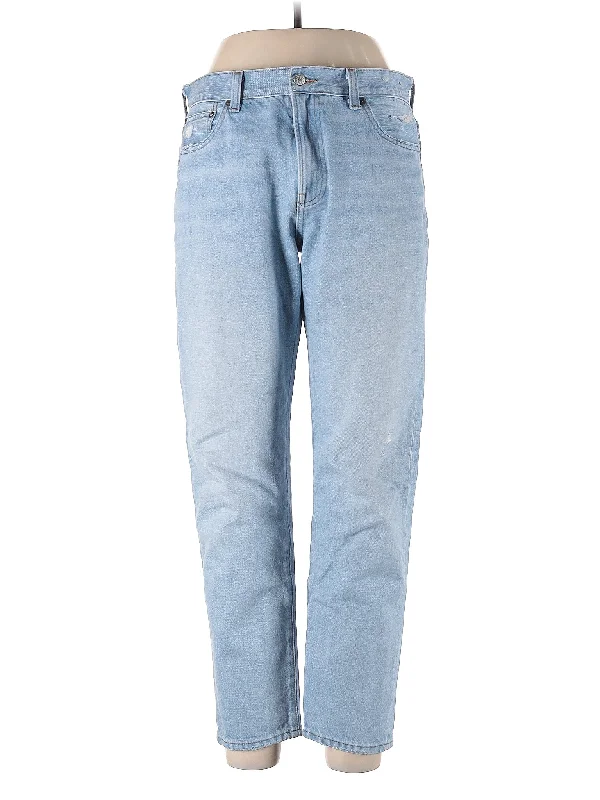 women's denim jeans with patchesMid-Rise Boyjeans Jeans in Light Wash