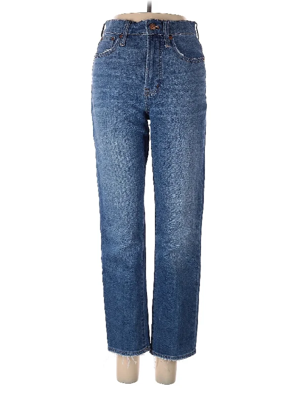 women's skinny denim jeansHigh-Rise Straight-leg Jeans in Medium Wash