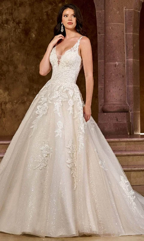 Formal Dress for Civil CeremoniesRachel Allan RB5037 - Lace Appliqued A-Line Bridal Gown