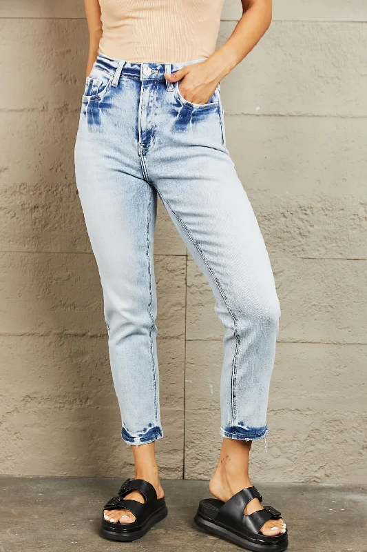 women's bootcut denim jeansBAYEAS High Waisted Accent Skinny Jeans