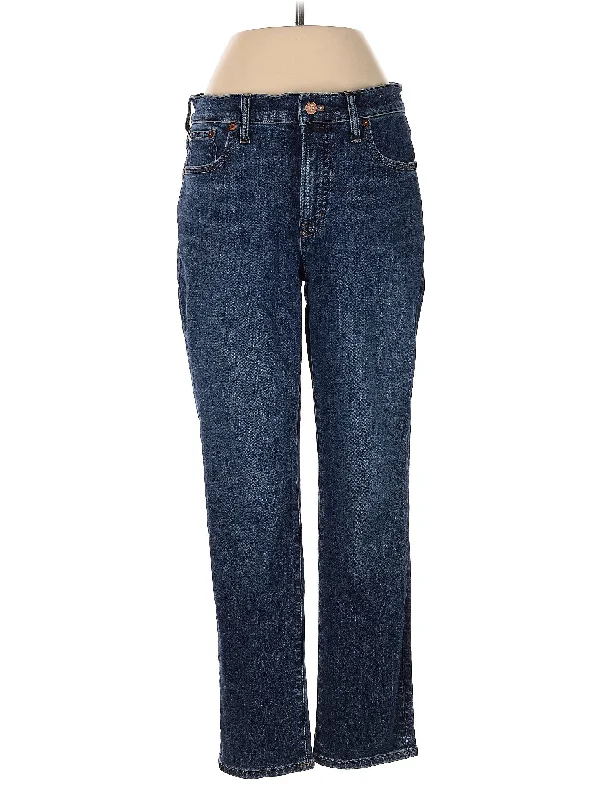 women's high-waisted denim jeansHigh-Rise Straight-leg Jeans in Medium Wash