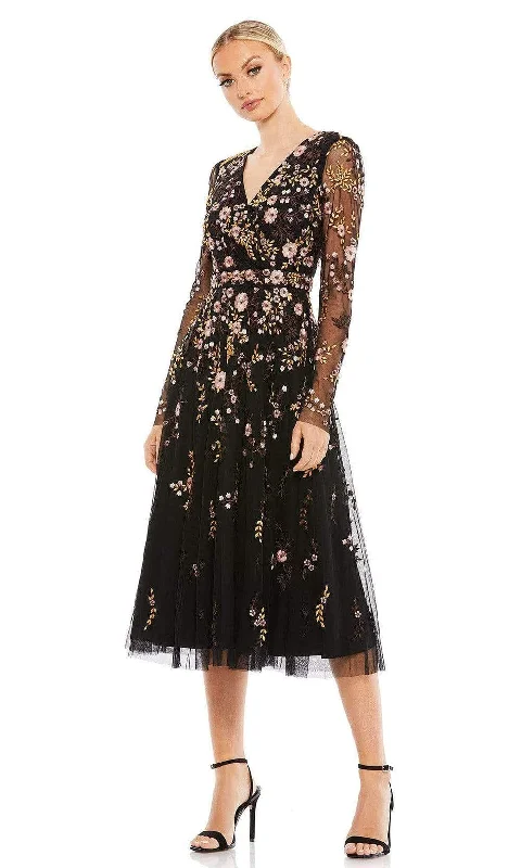 Formal Long Sleeves Cocktail GownMac Duggal - 35103 Sheer Long Sleeve Floral Dress