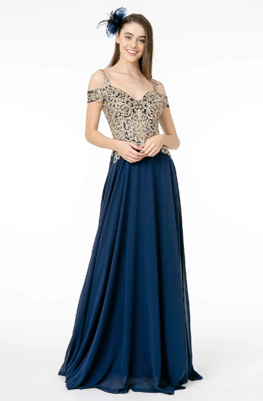 Formal Dress for Sustainable FashionElizabeth K - GL2998 Embroidered Sweetheart Chiffon A-Line Gown