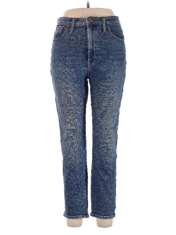 women's denim jeans for a day at the beachHigh-Rise Straight-leg Jeans in Medium Wash