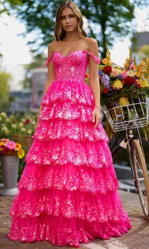 Formal Dress for Bar MitzvahsSherri Hill 56196 - Tiered Skirt Gown