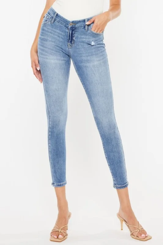 women's high-waisted denim jeansKancan High Waist Cat's Whiskers Skinny Jeans