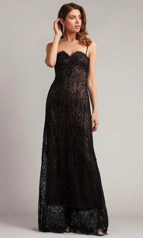 Formal Dress for Eco-Friendly ThemesTadashi Shoji BTY22225L - Claudette Spaghetti Strap Lace Gown