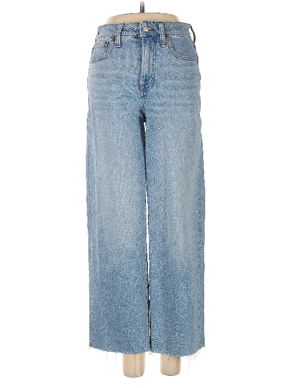 women's capri denim jeansHigh-Rise Wide-leg Jeans in Light Wash