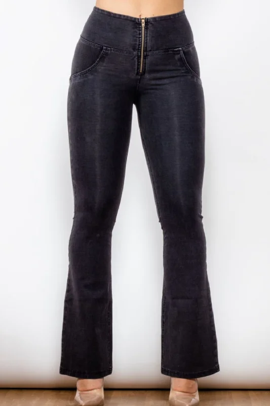 women's denim jeans with sequinsZip Detail Flare Long Jeans