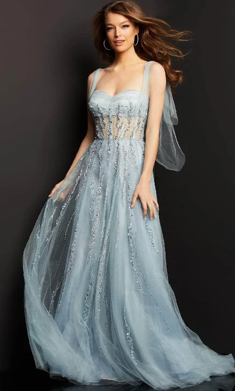 Formal Dress for Theater OpeningsJovani 08487 - Corset Sheer Bodice Tulle Gown