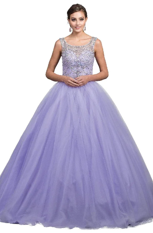 Formal Dress for DebutantesDancing Queen - 1194A Jeweled Illusion Scoop Bodice Ballgown