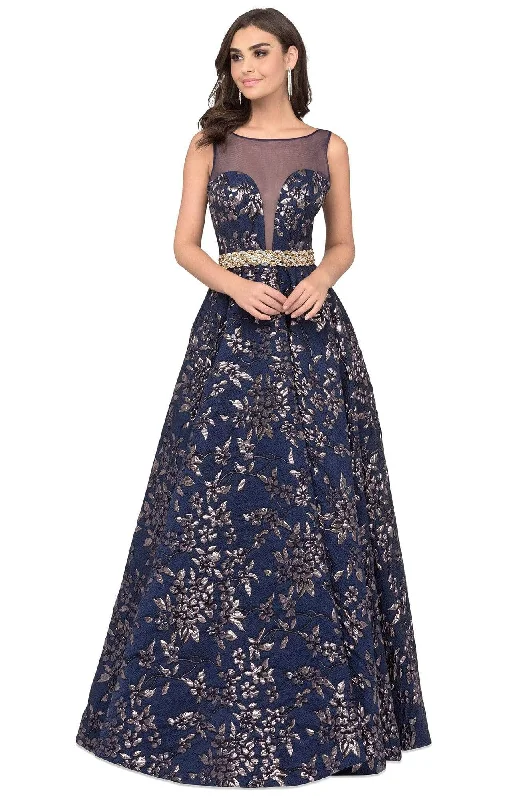 Formal Dress for Bat MitzvahsCecilia Couture - 1456 Illusion Bateau Printed A-line Gown