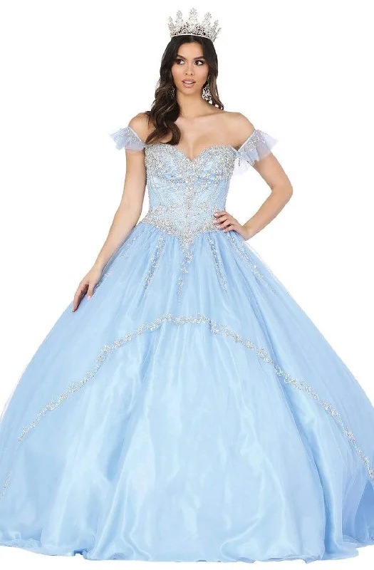 Formal Dress Shopping GuidesDancing Queen - 1434 Bejeweled Off Shoulder Ballgown