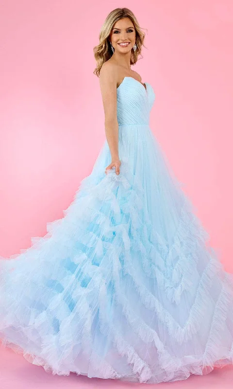 Formal Dress for Runway ShowsRachel Allan 70490 - Strapless Ruffled Ballgown