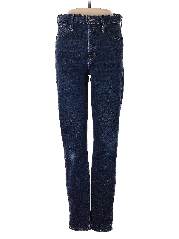 women's denim jeans with floral embroideryHigh-Rise Straight-leg Jeans in Dark Wash