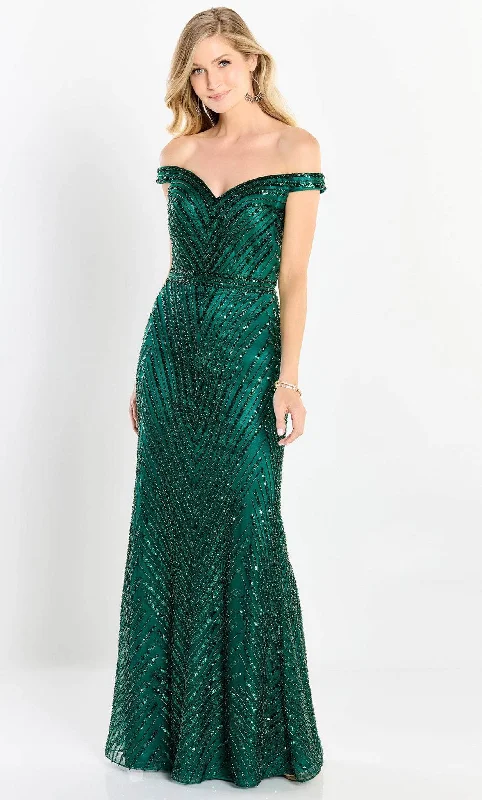 Formal Dress for Oscar NightsMontage by Mon Cheri M2215 - Sequined Off Shoulder Gown