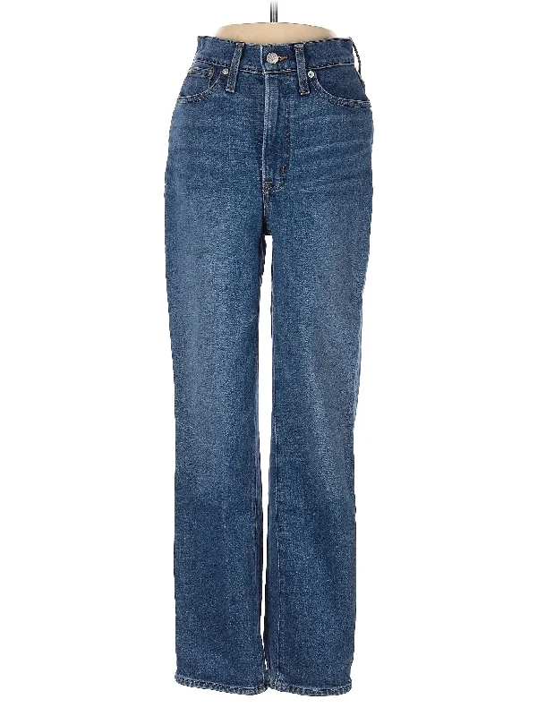 women's denim jeans with belt loopsHigh-Rise Bootleg Jeans in Medium Wash