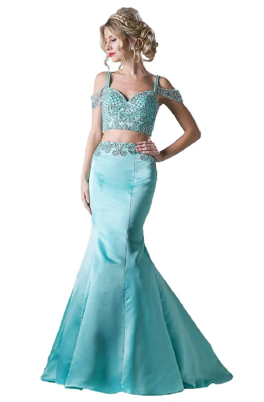 Formal Dress for Charity AwardsCinderella Divine - P209 Two-Piece Jeweled Mermaid Gown