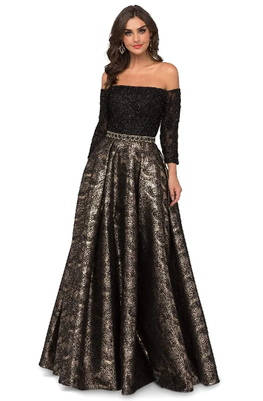 Formal Dress for Art GalleriesCecilia Couture - 1465 Embellished Off-Shoulder A-line Gown