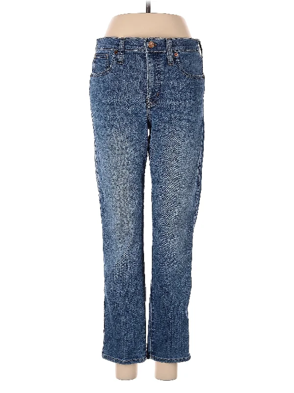 women's denim jeans for a relaxed lookMid-Rise Straight-leg Jeans in Medium Wash