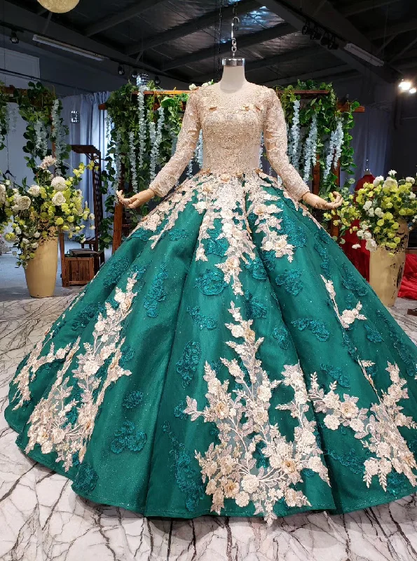 wedding dress cleaningLong Sleeve Ball Gown Wedding Dress Appliques Beading Quinceanera Dresses PO075