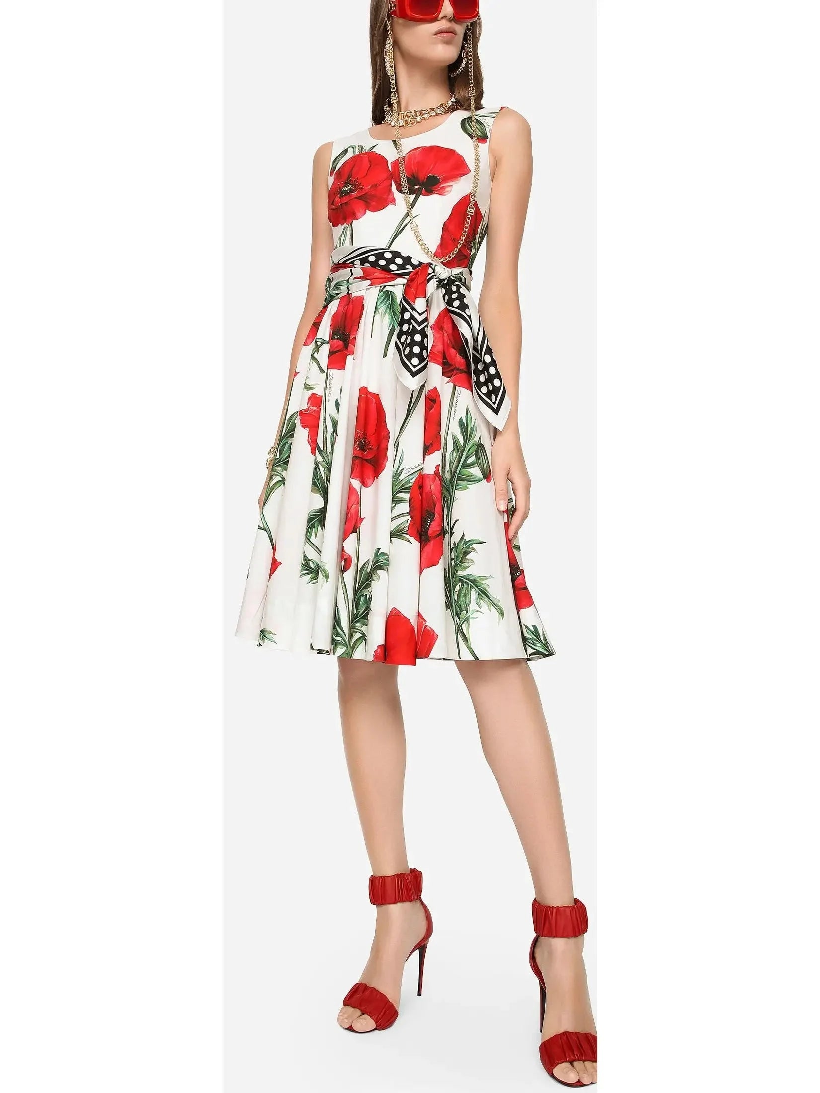 velvet midi dressesPoppy-Print Poplin Midi Dress