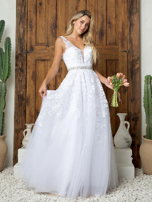 mermaid wedding dressesWholesale Wedding Ballgown Sleeveless Embroidered A-Line Bridal Dress By LAV5232B