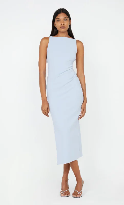 women's custom dressesBE MINE TUCK DRESS - DUSTY BLUE