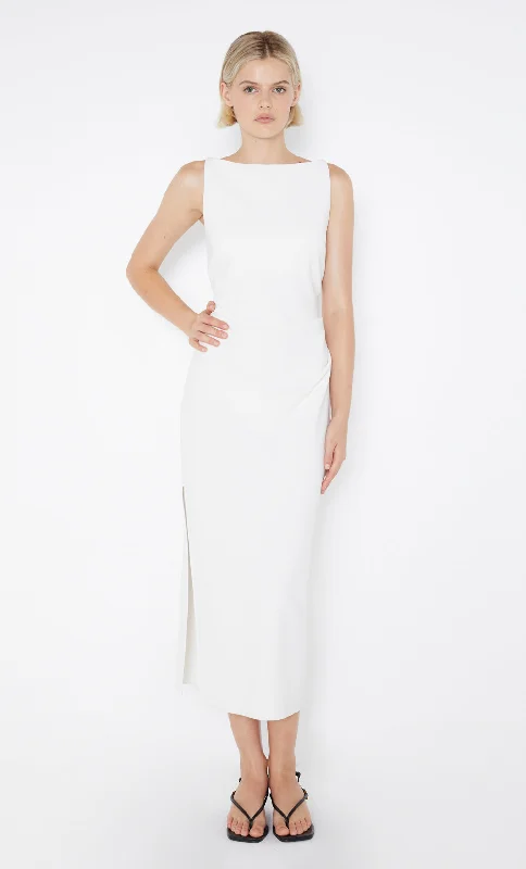 women's silk dressesBE MINE TUCK DRESS - IVORY