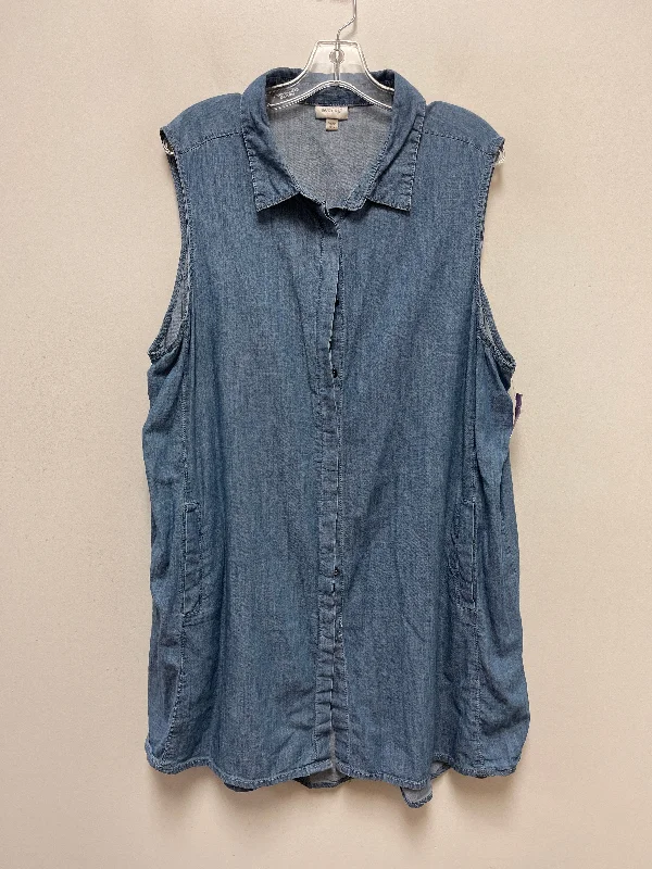 women's fashionable dressesBlue Denim Dress Casual Short Avenue, Size 3x