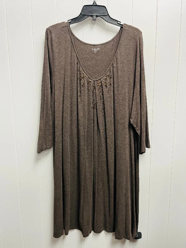 women's machine-washable dressesBrown Dress Casual Short Eileen Fisher, Size 2x