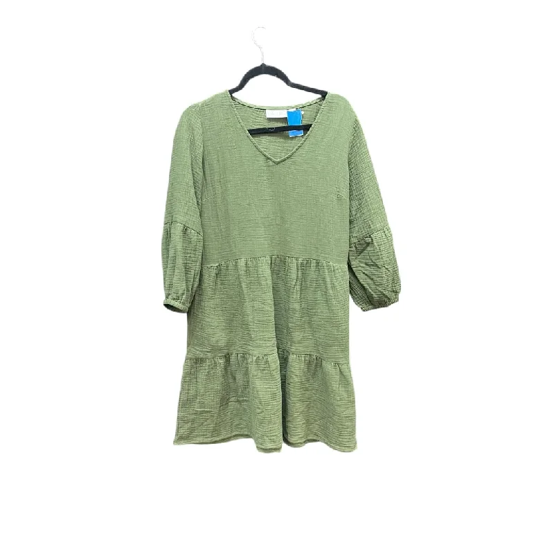 women's cold-shoulder dressesDress Casual Short By Belle By Kim Gravel In Green, Size: S