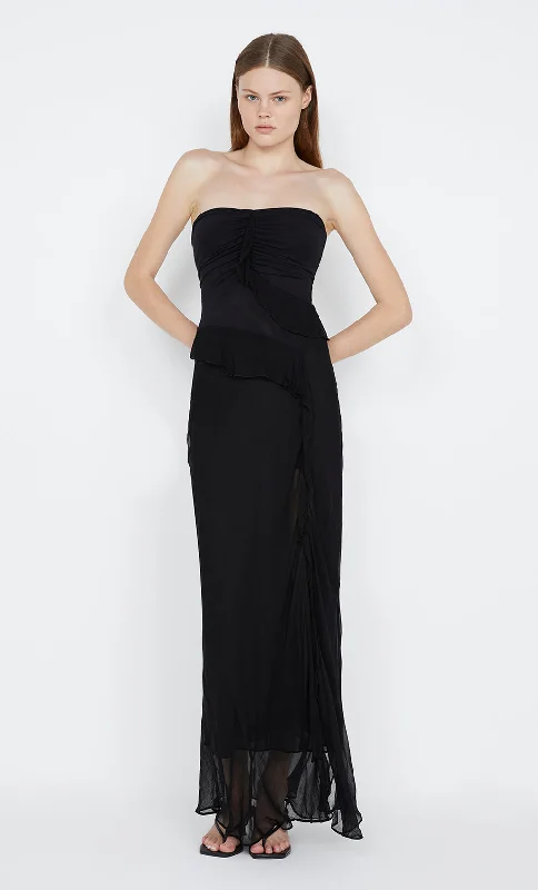 women's pastel dressesMARESCA STRAPLESS DRESS - BLACK