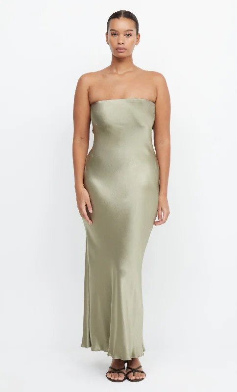 women's bridesmaid dressesMOON DANCE STRAPLESS DRESS - SAGE