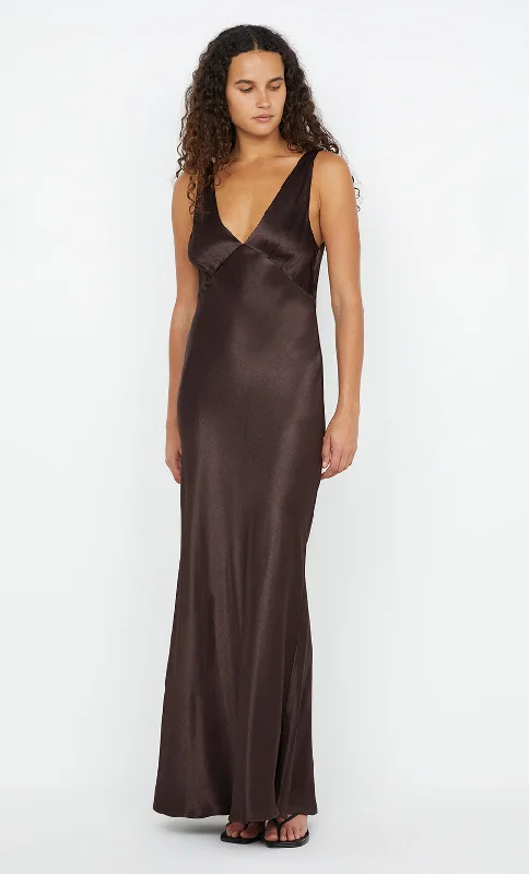 women's club dressesMOON DANCE VERONA DRESS - DARK CHOCOLATE