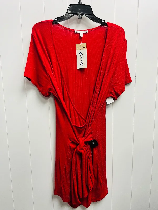 women's wrinkle-resistant dressesRed Dress Casual Short Seven 7, Size 1x