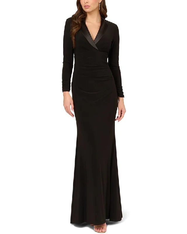 maxi dresses for springAdrianna Papell Tuxedo Mermaid Long Dress