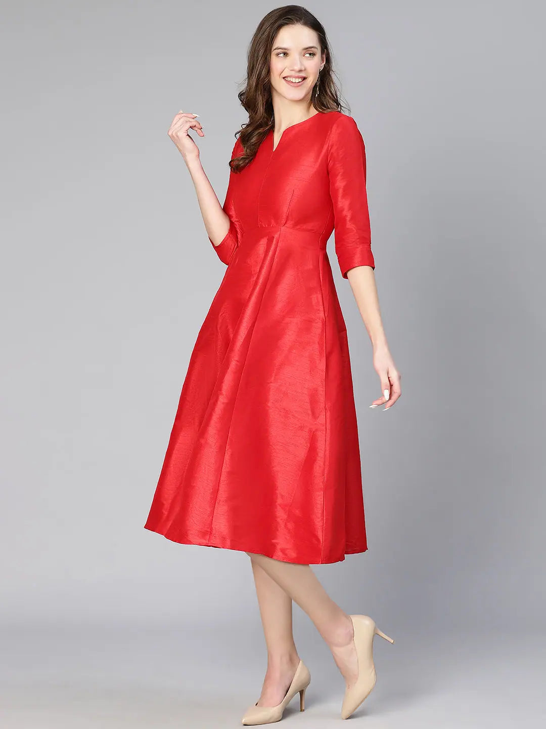 maxi dresses for yoga and meditationAmp Soild Red Women Long Dress