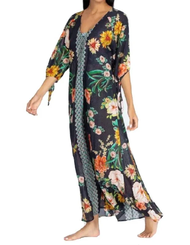 maxi dresses with low necklinesFloral Broder Long Dress in Multi