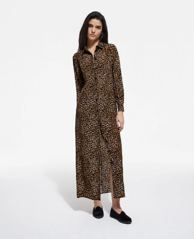 maxi dresses for day-to-night wearLong Print Silk Dress