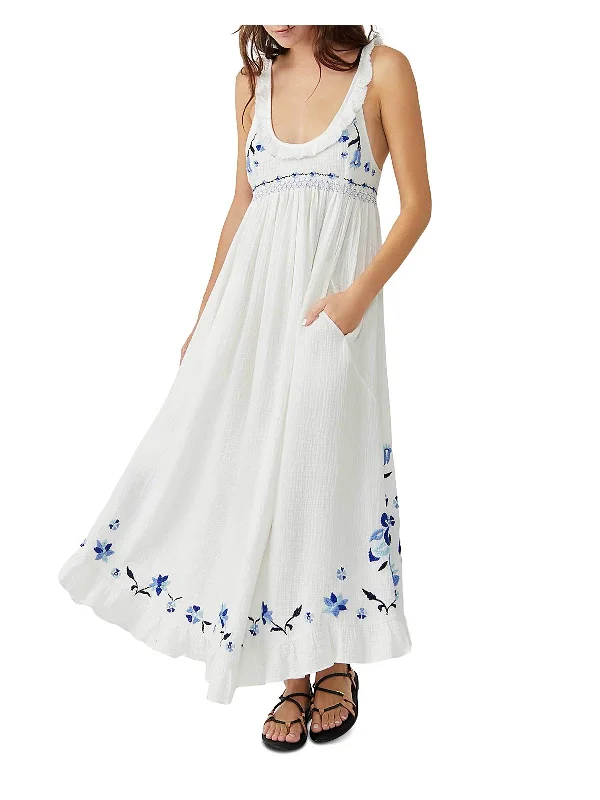 maxi dresses with pockets and sleevesMagda Womens Gauze Long Sundress