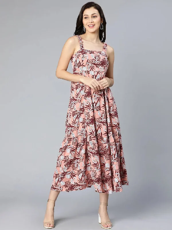 maxi dresses for all seasons and occasionsNasty pink floral printed shoulder straped women long dress