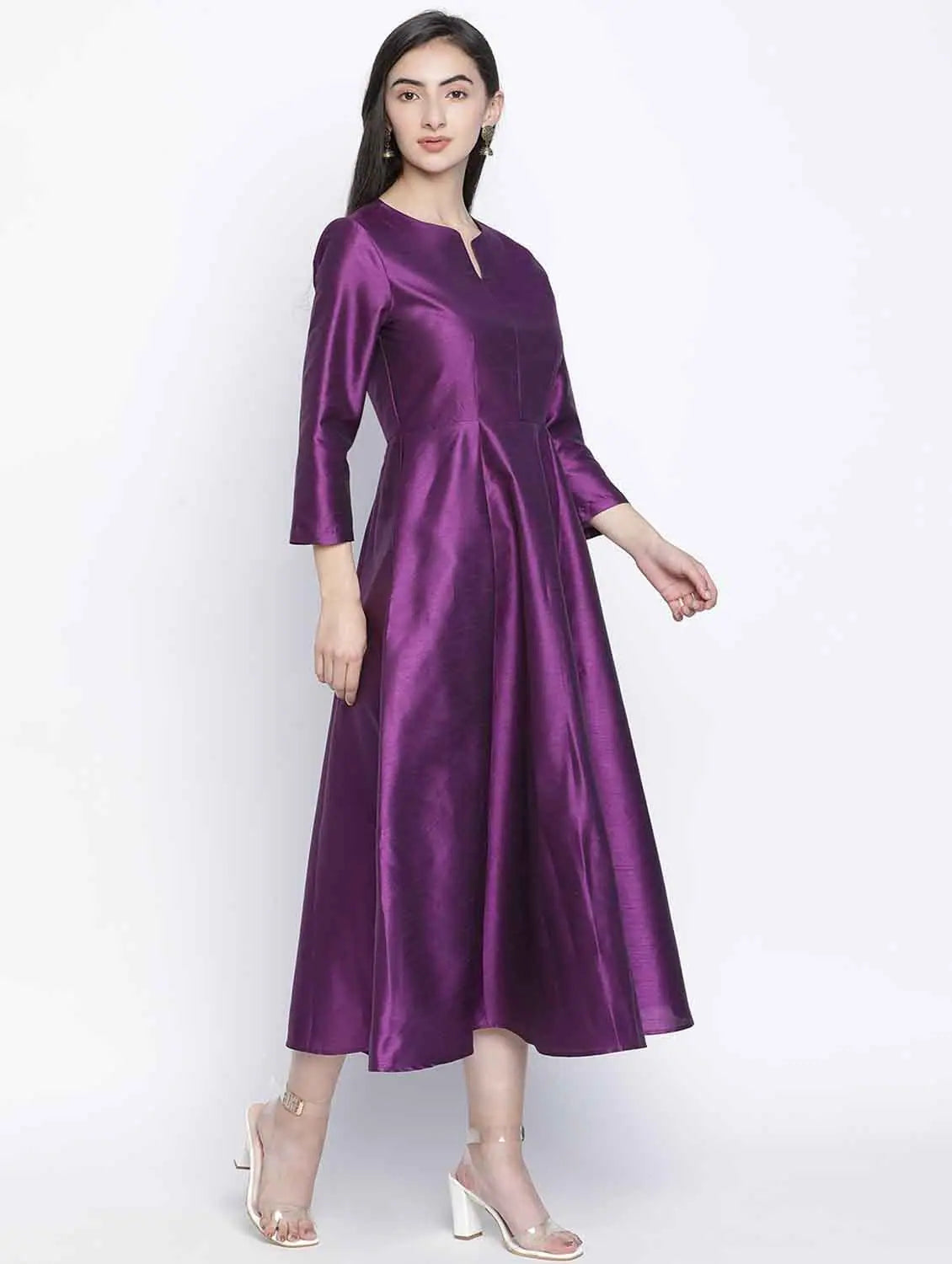 maxi dresses for date nightsPappzi Purple Dupion Silk Women Long Dress